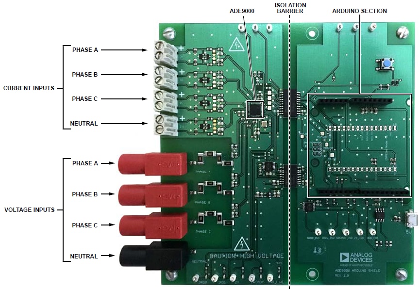 Block Diagram - Analog Devices Inc. EV-ADE9000SHIELDZ Arduino Shield Block Diagram - Analog Devices Inc. EV-ADE9000SHIELDZ Arduino Shield