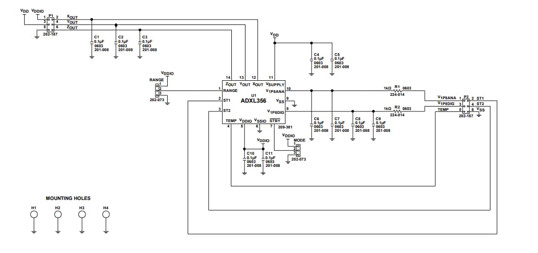Schematic - Analog Devices Inc. EVAL-ADXL356BZ Evaluation Board Schematic - Analog Devices Inc. EVAL-ADXL356BZ Evaluation Board