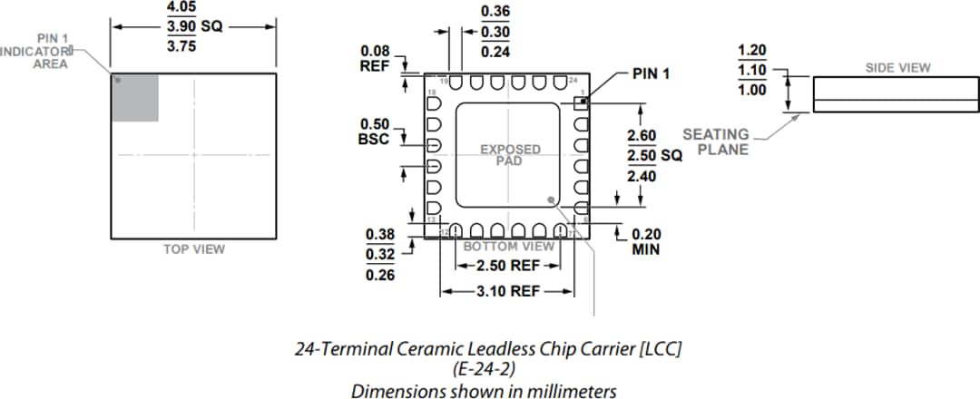 Mechanical Drawing - Analog Devices Inc. ADF5709 Wideband MMIC VCO Mechanical Drawing - Analog Devices Inc. ADF5709 Wideband MMIC VCO